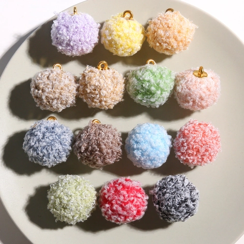 Palla di Peluche in Pile Teddy Accessori Fai-da-te Pompon Intrecciato a Mano per Fare Gioielli Stile Coreano Forniture per Orecchini Mollette