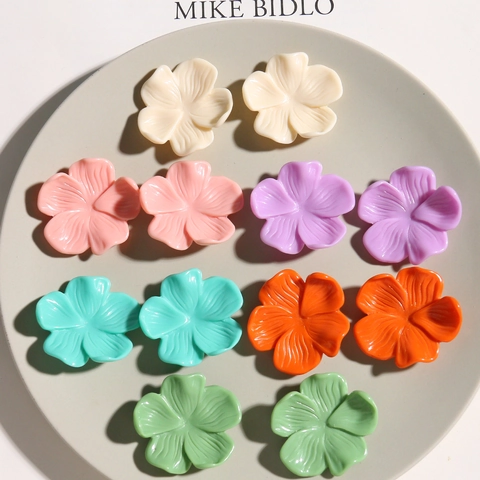 Süßer Creme-Stil Bunte Harz Blumen Anhänger Mit Textur 3D Floral DIY Schmuckzubehör Für Ohrringe Haarklammern Damen