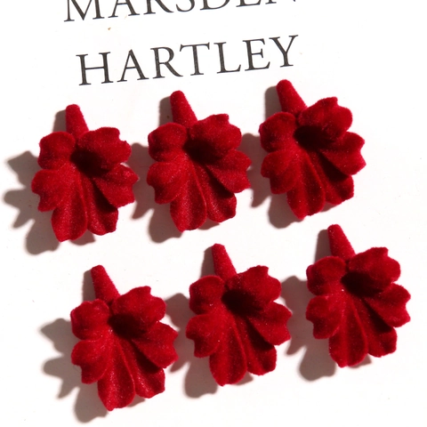 Eleganti Ciondoli a Fiore di Tromba in Resina Floccata per Orecchini Fai da Te Accessori per Capelli Pendente Floreale Rosso Vino Materiali Gioielli