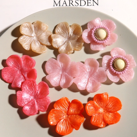 Dopamin Stil Unregelmäßige Harz Blume DIY Zubehör Für Ohrringe Haarklammern Kopfschmuck Handgemachte Handwerk Florale Material