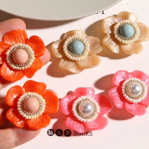 Dopamin Stil Unregelmäßige Harz Blume DIY Zubehör Für Ohrringe Haarklammern Kopfschmuck Handgemachte Handwerk Florale Material