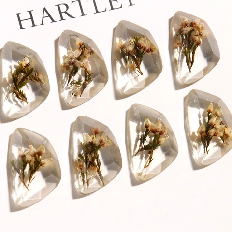 Klarer Harz Facettierter Geometrischer Anhänger Mit Echten Trockenblumen Botanisches Exemplar Für DIY Schmuckherstellung