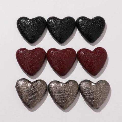 Toppa Decorativa a Forma di Cuore in Pelle con Motivo a Serpente Vintage per Accessori Capelli DIY Cappello Borsa Decorazione
