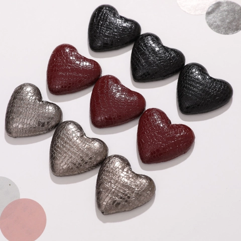 Toppa Decorativa a Forma di Cuore in Pelle con Motivo a Serpente Vintage per Accessori Capelli DIY Cappello Borsa Decorazione