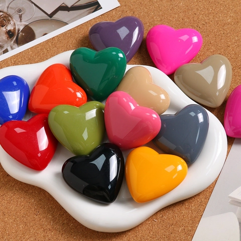 Pendentif Cœur en Résine Tendance Grand Format Porte-clés DIY Breloques de Sac pour Femme 3D Coloré Accessoire de Bijoux