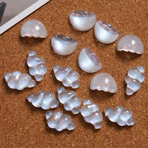 Dreamy Glitter Starry Sky Cartoon Cloud Moon Resin Flatbacks For DIY Jewelry Making Hair Accessories Handcraft Decor