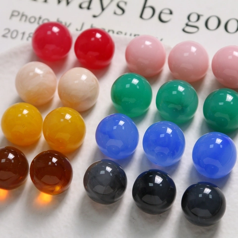 15.5mm Chinesischer Stil Tusche-Smudge Runde Harzperlen DIY Handgemachte Ohrringe Haarschmuck Schmuckzubehör Für Damen