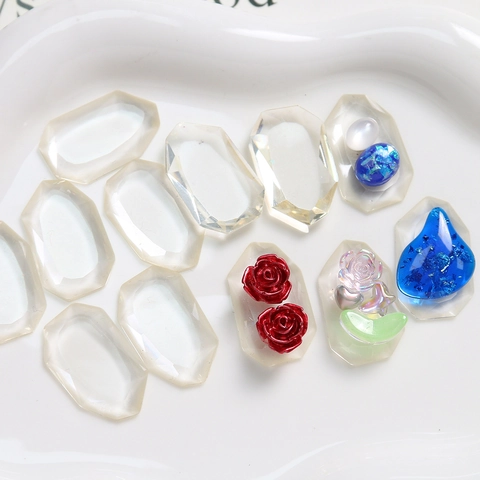 Geometrischer Unregelmäßig Facettierter Transparenter Harz-Patch Für DIY Schmuckherstellung Handyhülle Ohrring Haarschmuck