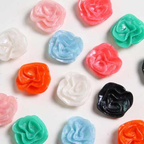 Korean Style Multicolor Resin Rose Flower Patches DIY Jewelry Making Accessories For Hair Clips Headwear Handmade Craft Decor