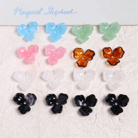 Korean Style Tulip Acrylic Flower Beads DIY Jewelry Making Accessories For Earrings Hair Clips Phone Case Multiple Colors