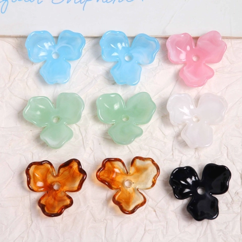 Korean Style Tulip Acrylic Flower Beads DIY Jewelry Making Accessories For Earrings Hair Clips Phone Case Multiple Colors