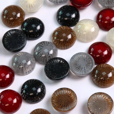Cabochon in Resina Glitterata Rotonda per Creazione Gioielli DIY 16mm Perline in Resina a Base Piatta per Orecchini Capelli