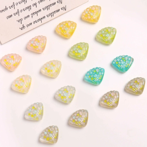 Macaron Hars Schelp Kralen Met Glitter Druppelolie Sint-jakobsschelp Vorm Voor DIY Sieraden Maken Handgemaakte Knutselaccessoires