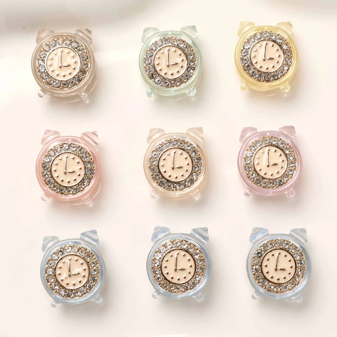 Mini Perline in Resina a Sveglia Con Strass Gioielli Fai da Te Pendenti per Orecchini Dolce Materiale Decorativo Fatto a Mano