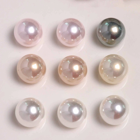 14mm Round High Luster Resin Artificial Pearl Beads For DIY Earrings Shoes Crafts Polished Pearlescent Beads Jewelry Making Supplies