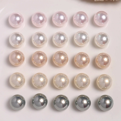 14mm Round High Luster Resin Artificial Pearl Beads For DIY Earrings Shoes Crafts Polished Pearlescent Beads Jewelry Making Supplies