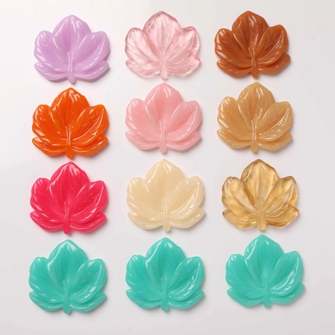 Korean Style Sweet Colorful Resin Maple Leaf Charms DIY Earring Jewelry Making Materials Phone Case Decor Accessories