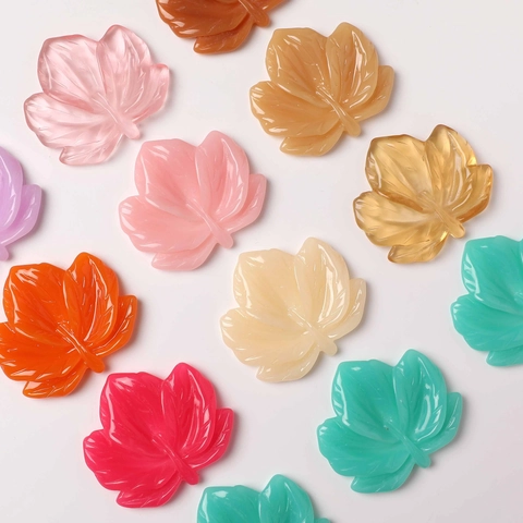 Korean Style Sweet Colorful Resin Maple Leaf Charms DIY Earring Jewelry Making Materials Phone Case Decor Accessories