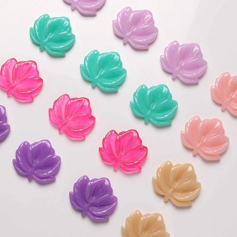 Colorful Resin Maple Leaf Charms Polished Flatback For DIY Earrings Phone Case Decoration Handcraft Jewelry Accessory