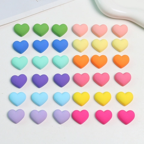 Accessoire de Bijouterie Cœur en Acrylique Dépoli Couleur Macaron Japonais pour Matériel de Boucles d'Oreilles DIY