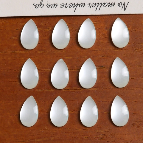 Polished White Resin Water Drop Flatback Cabochon Beads Cat Eye Effect For DIY Jewelry Making Earrings Nail Art Accessories