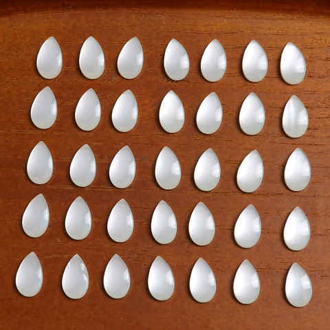 Polished White Resin Water Drop Flatback Cabochon Beads Cat Eye Effect For DIY Jewelry Making Earrings Nail Art Accessories