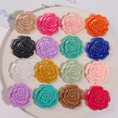 Accessori per Gioielli Fai-da-te in Resina a Forma di Rosa Camelia in Stile Coreano Per Fermagli per Capelli Cover per Telefono