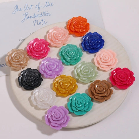 Accessori per Gioielli Fai-da-te in Resina a Forma di Rosa Camelia in Stile Coreano Per Fermagli per Capelli Cover per Telefono