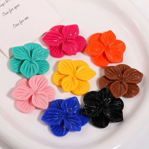 DIY Resin Flower Accessories 3D Floral Charms For Jewelry Making Handcrafted Hair Clip Phone Case Decoration Mixed Colors