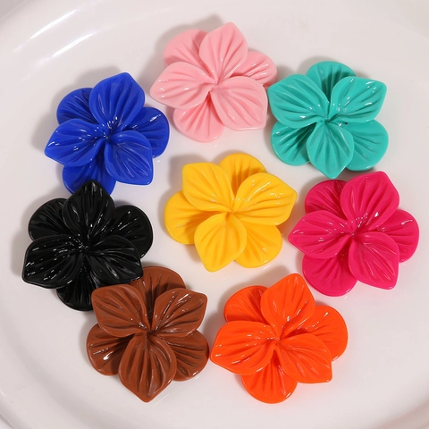 DIY Resin Flower Accessories 3D Floral Charms For Jewelry Making Handcrafted Hair Clip Phone Case Decoration Mixed Colors