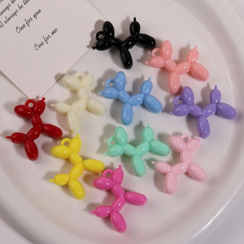 Colgante de Perro de Globo de Acrílico Color Caramelo Brillante Charm de Forma de Animal Para Creación de Joyas DIY Accesorios de Llavero Materiales de Manualidades
