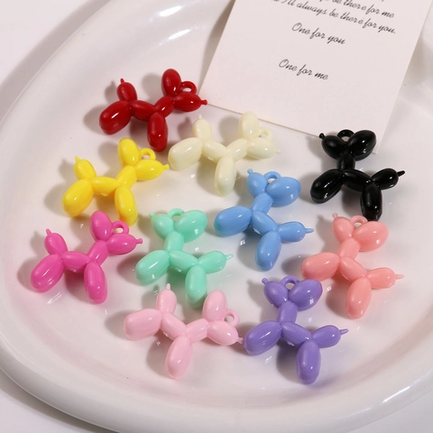 Colgante de Perro de Globo de Acrílico Color Caramelo Brillante Charm de Forma de Animal Para Creación de Joyas DIY Accesorios de Llavero Materiales de Manualidades