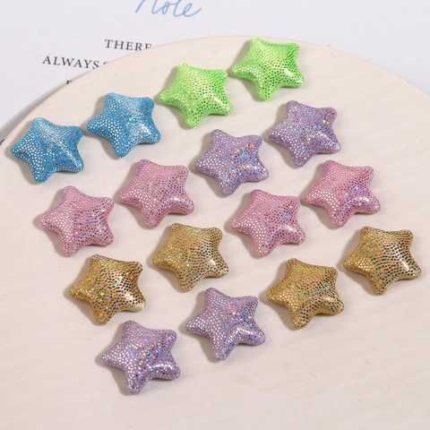 Korean Style Glitter Sequin Fabric Star Heart Patches For DIY Jewelry Making Accessories Hairpins Headwear Buttons Decoration