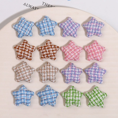 Korean Style Star Fabric Patches Houndstooth Tweed DIY Sewing Accessories For Headwear Bag Clothing Decoration