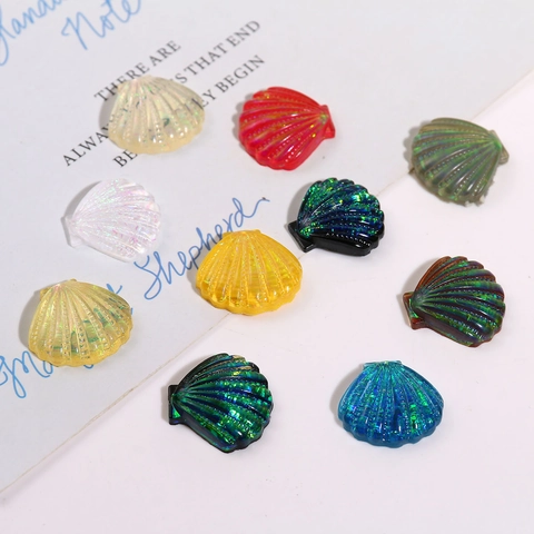 Pendentifs en Résine Coquille Dégradé Iridescent Style Japonais Accessoires de Cheveux Boucles d'Oreilles DIY Matériaux Artisanat