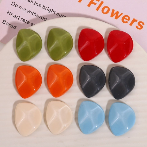 Polished Irregular Resin Patches Colorful Geometric DIY Jewelry Making Material Earring Accessories Hair Clip Decals Handmade