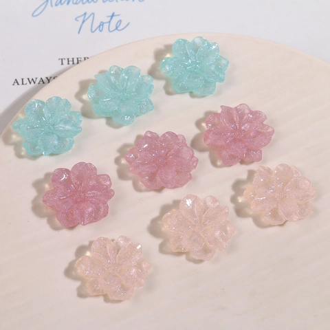 DIY Harz Glitzer Blume Patch Zubehör Für Ohrringe Haar Schmuckherstellung Glänzende Florale Deko Handgemachte Fundstücke