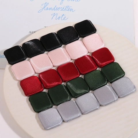 Vintage Minimalist Geometric Square Satin Fabric Covered Buttons DIY Handmade Sewing Craft Accessories For Coat Bag Decoration