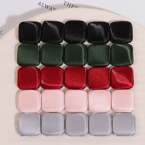 Elegant Square Fabric Covered Buttons For DIY Jewelry Making Satin Texture Coat Sewing Buttons Material Handmade Accessories