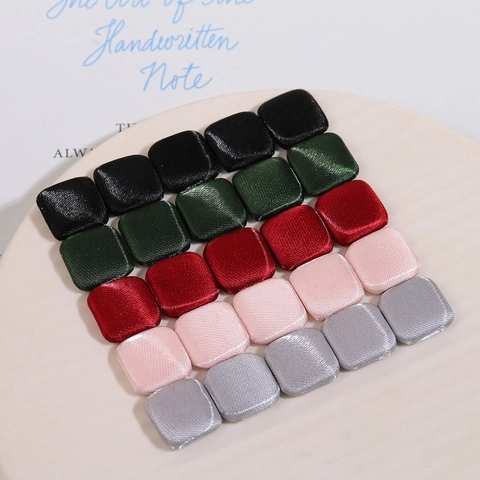 Elegant Square Fabric Covered Buttons For DIY Jewelry Making Satin Texture Coat Sewing Buttons Material Handmade Accessories