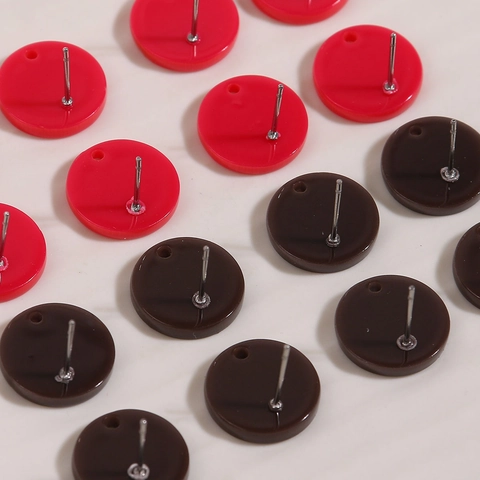 Acryl Runde Ohrstecker Zubehör Mit Loch Minimalistische DIY Schmuckherstellung Teile Mit Metall Ohrstecker-Stift