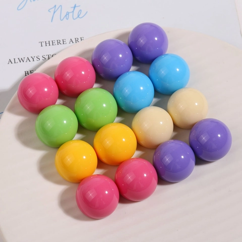Morandi Color Round Resin Flatback Cabochon DIY Earring Hair Clip Accessories Polished Solid Color DIY Jewelry Findings Parts