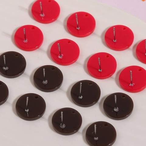 Acryl Runde Ohrstecker Zubehör Mit Loch Minimalistische DIY Schmuckherstellung Teile Mit Metall Ohrstecker-Stift