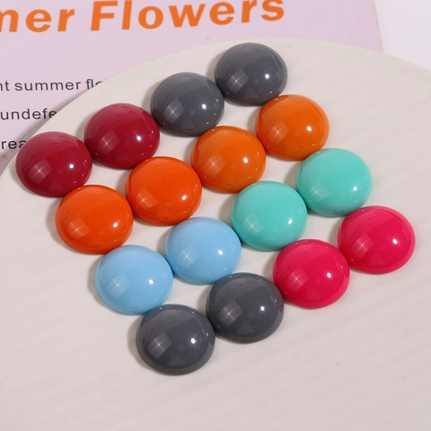 Στρογγυλά Cabochons από Ρητίνη Flatback Διακοσμητικά Αξεσουάρ για DIY Σκουλαρίκια Κλιπ Μαλλιών Θήκη Τηλεφώνου Γυναικεία Κοσμήματα
