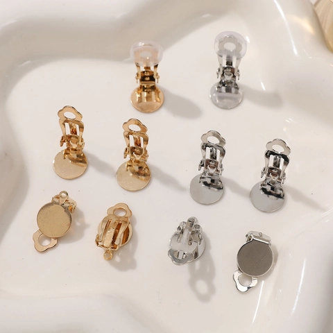 DIY Metal Earring Converters Gold Silver Plated Non Pierced Ear Clips For Handmade Jewelry Making Findings Accessories