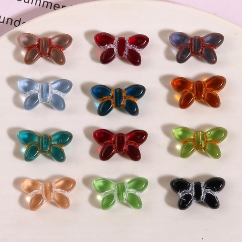 Vintage Czech Glass Mini 3D Bowknot Beads For Jewelry Making DIY Handcrafted Earrings Bracelet Pendant Bow Shape Beads