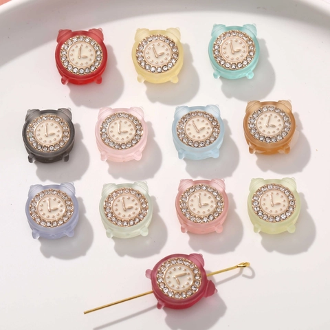 Mini Wekker Hars Kralen Gradiënt Mat Strass Ingelegd DIY Sieraden Maken Accessoires Voor Oorbellen Hangers Vrouwen