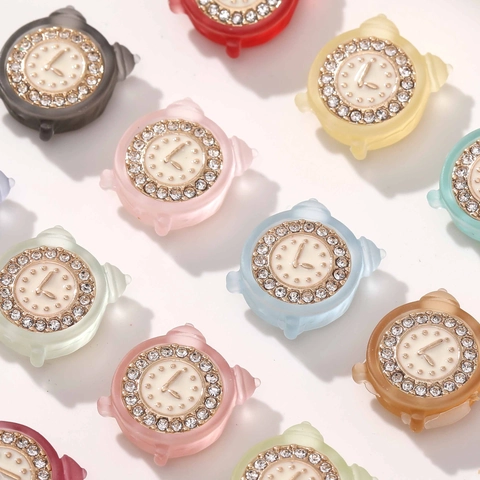 Mini Wekker Hars Kralen Gradiënt Mat Strass Ingelegd DIY Sieraden Maken Accessoires Voor Oorbellen Hangers Vrouwen