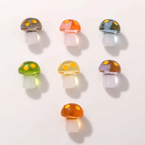 Cute 3D Polka Dot Mushroom Resin Charms For DIY Earrings Hair Accessories Jewelry Making Findings Drip Oil Mini Pendants