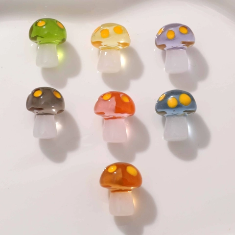 Cute 3D Polka Dot Mushroom Resin Charms For DIY Earrings Hair Accessories Jewelry Making Findings Drip Oil Mini Pendants